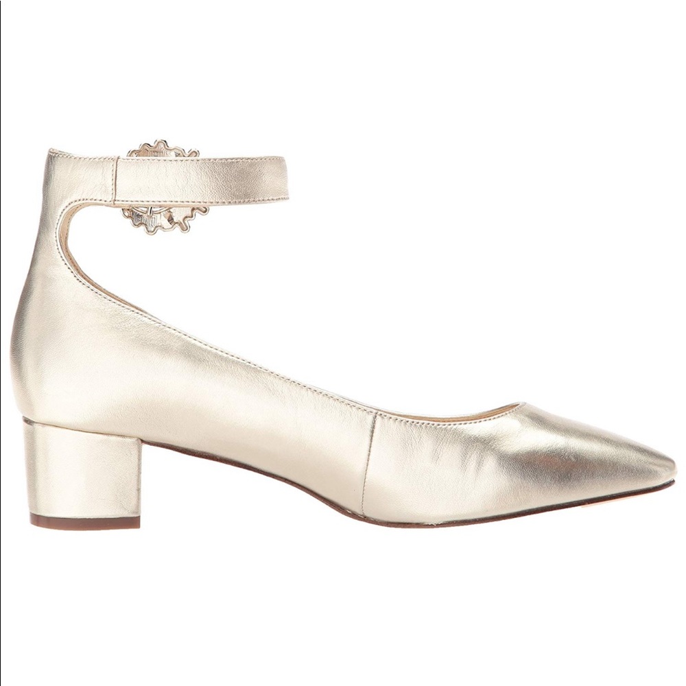 Light Gold Embellished Brooch Mary Jane Pump - Picture 6 of 7